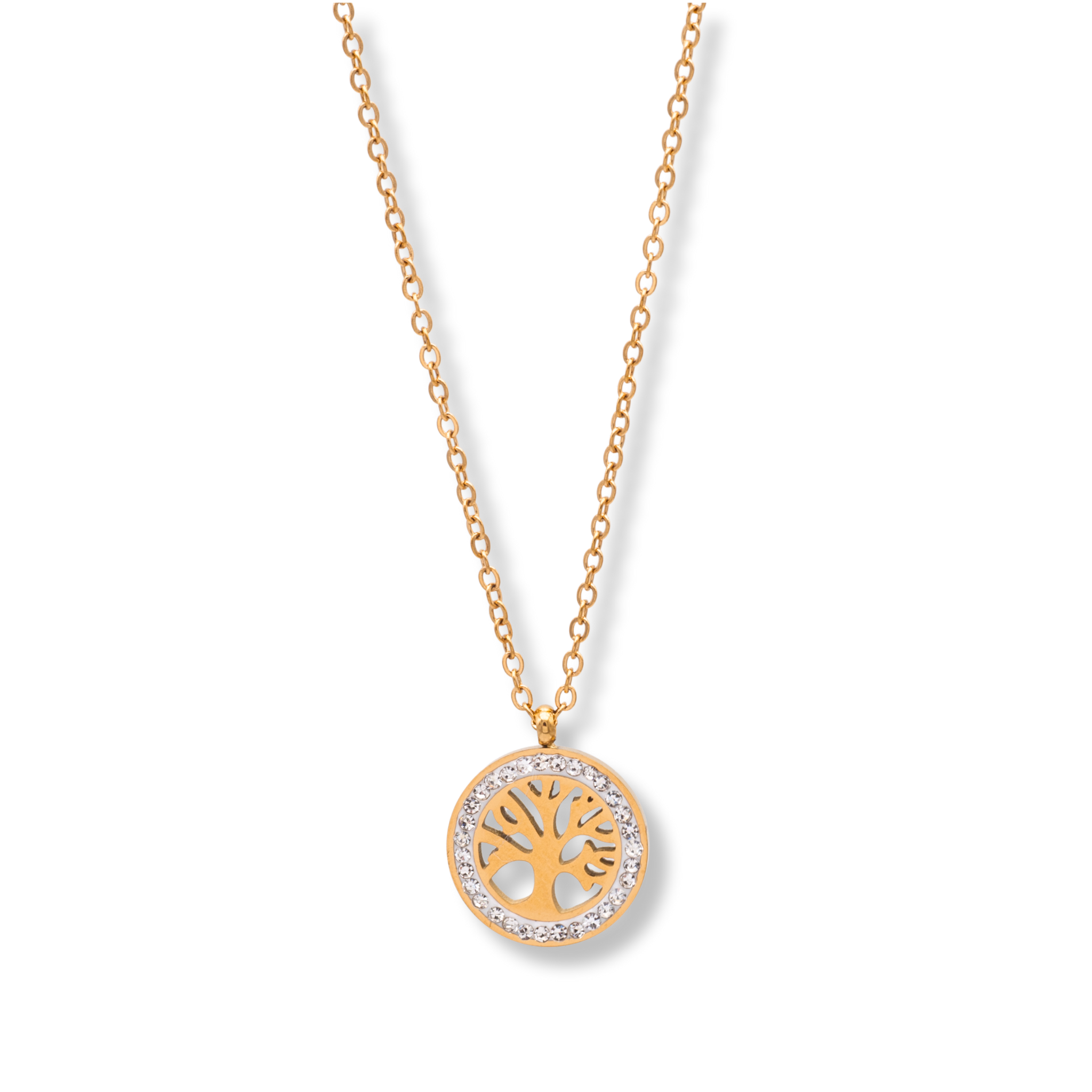 Elegante goldene Infinity-Kette mit Symbolanhängern und Strass-Details