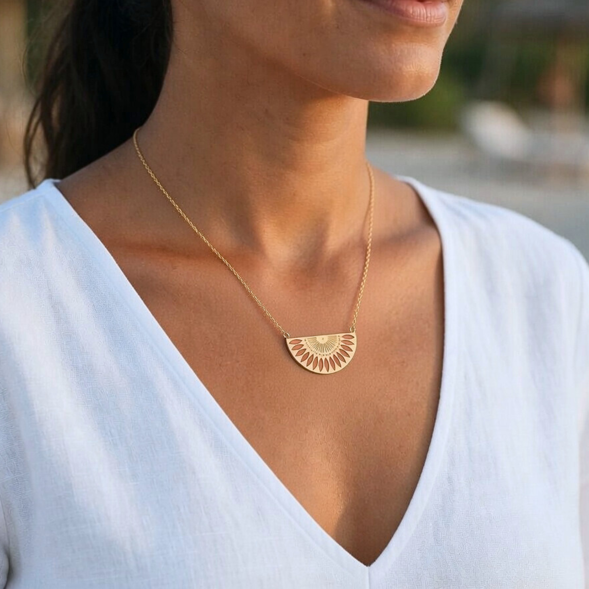 Kette Sunset Orange Edelstahl – verstellbar für Sommer & Alltag